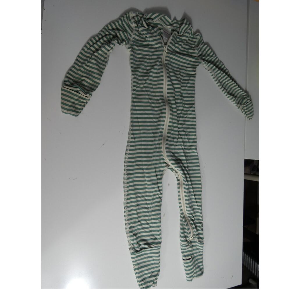 Hannah Anderson 2T One Piece Zip Up Long Sleeve Sleeper Ivory Sage